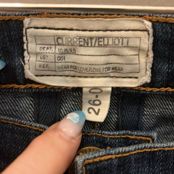 Current/Elliott The Fling Patchwork Jeans Size 26 Cropped - Picture 7 of 11
